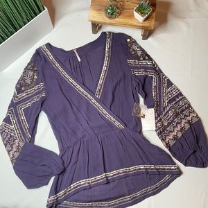 Free people long sleeve blouse size xs